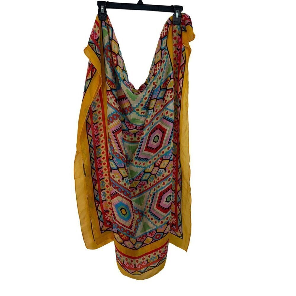 Womens Scarf Size Large Multicolor Southwestern Print Bohemian